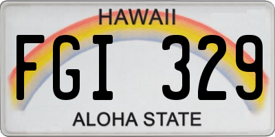 HI license plate FGI329