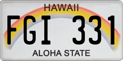 HI license plate FGI331