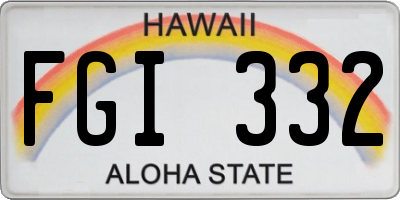 HI license plate FGI332