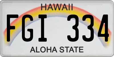HI license plate FGI334