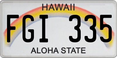 HI license plate FGI335