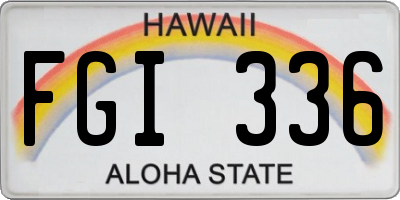 HI license plate FGI336