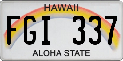 HI license plate FGI337