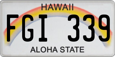 HI license plate FGI339