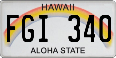 HI license plate FGI340