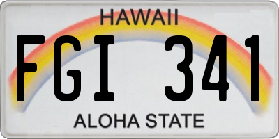 HI license plate FGI341