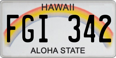 HI license plate FGI342