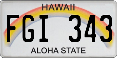 HI license plate FGI343