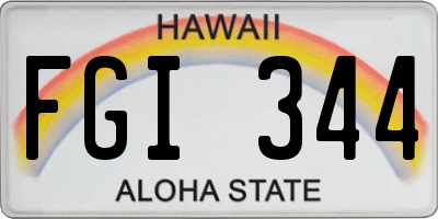 HI license plate FGI344