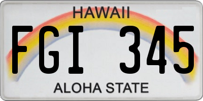 HI license plate FGI345