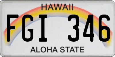 HI license plate FGI346