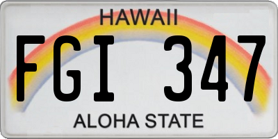 HI license plate FGI347