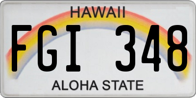 HI license plate FGI348