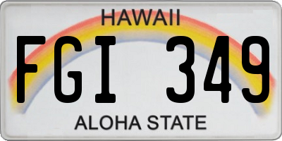HI license plate FGI349
