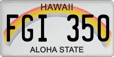 HI license plate FGI350