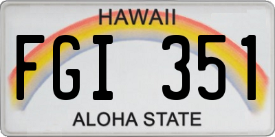 HI license plate FGI351