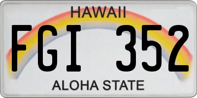HI license plate FGI352