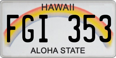 HI license plate FGI353