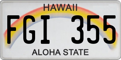 HI license plate FGI355