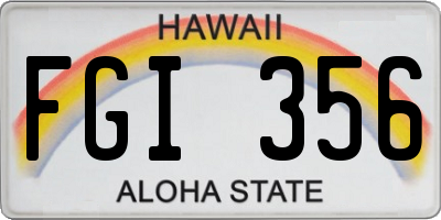 HI license plate FGI356