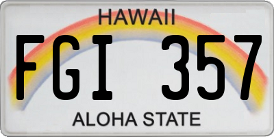 HI license plate FGI357