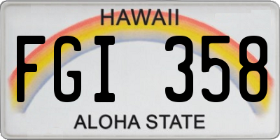 HI license plate FGI358