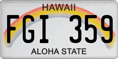 HI license plate FGI359