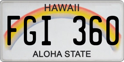HI license plate FGI360