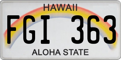 HI license plate FGI363