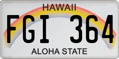 HI license plate FGI364