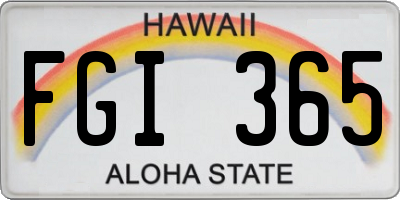 HI license plate FGI365