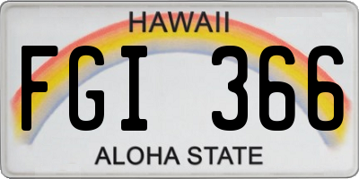 HI license plate FGI366