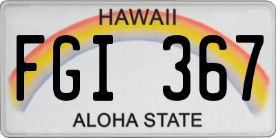 HI license plate FGI367