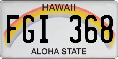 HI license plate FGI368