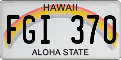 HI license plate FGI370
