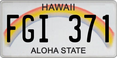 HI license plate FGI371
