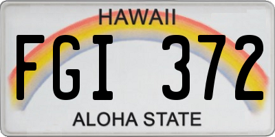 HI license plate FGI372