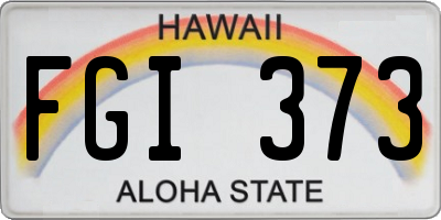 HI license plate FGI373