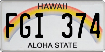 HI license plate FGI374