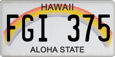 HI license plate FGI375