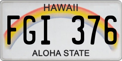 HI license plate FGI376