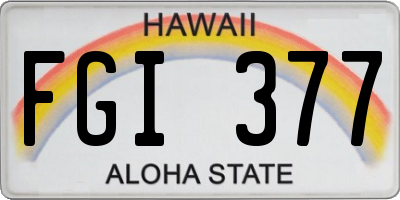 HI license plate FGI377