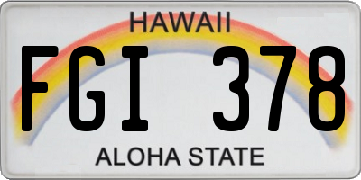 HI license plate FGI378