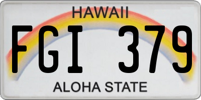 HI license plate FGI379