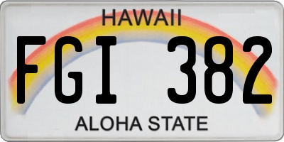 HI license plate FGI382