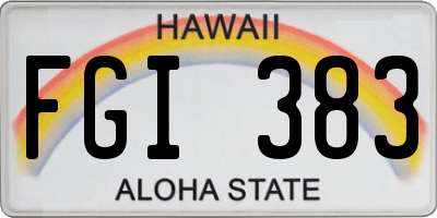 HI license plate FGI383