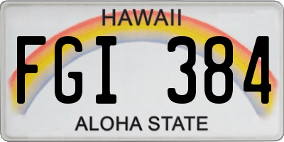 HI license plate FGI384