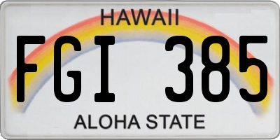 HI license plate FGI385
