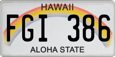HI license plate FGI386