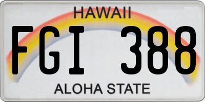 HI license plate FGI388